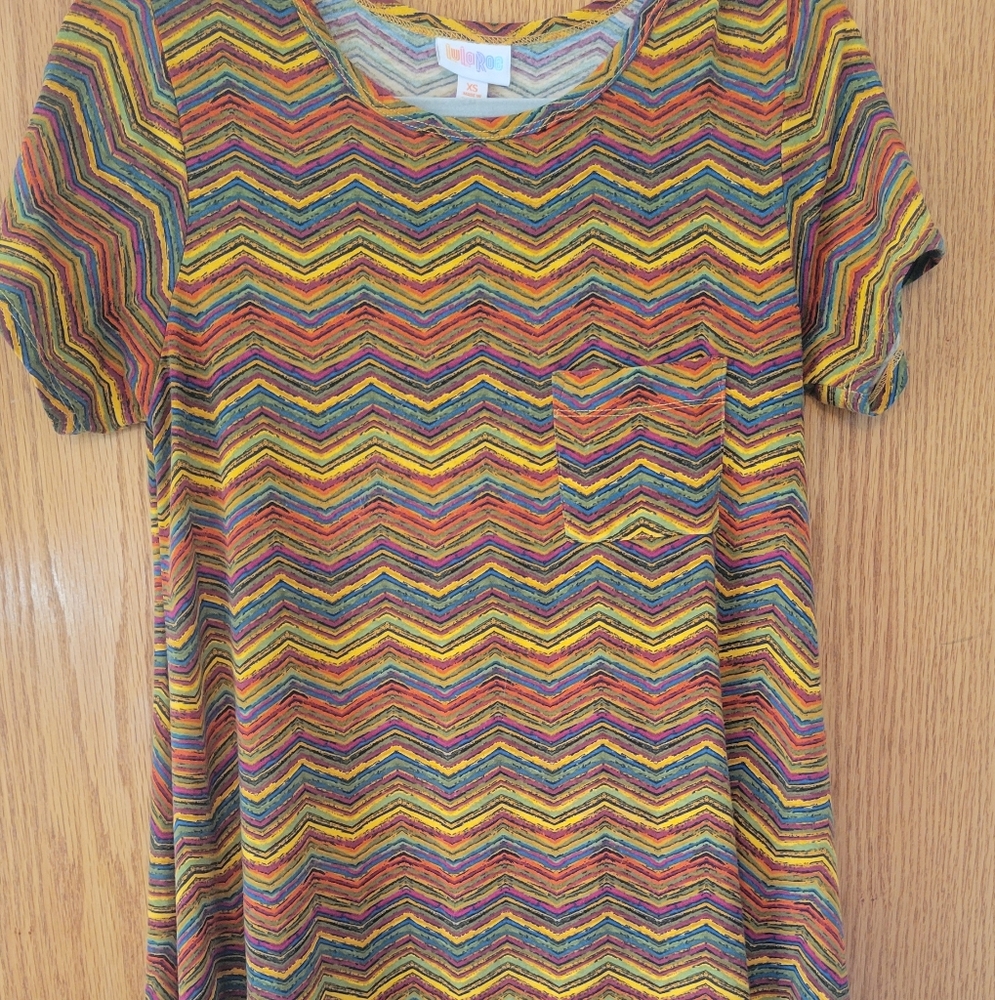 Colorful Chevron Pattern Dress Carly Lularoe